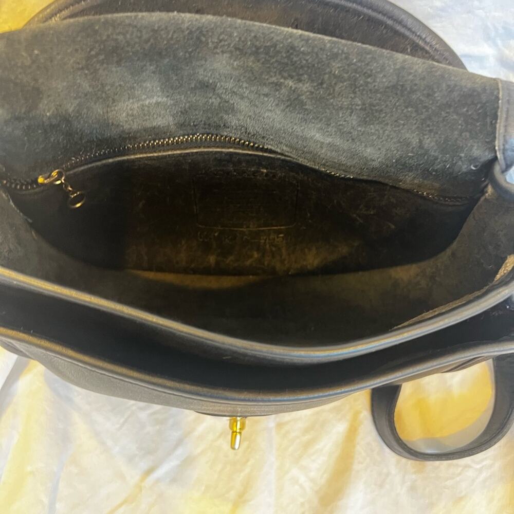 Vintage Coach Prairie Black Leather Crossbody Bag 9954 with Brass Hardware - Picture 11 of 14